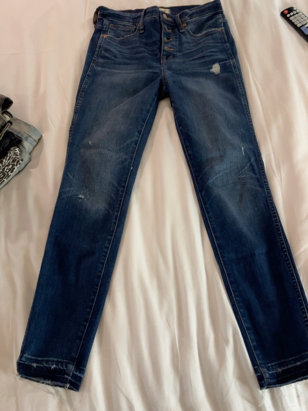 Madewell 10” High-Rise Skinny Jeans 26 Button Fly Distressed H6319